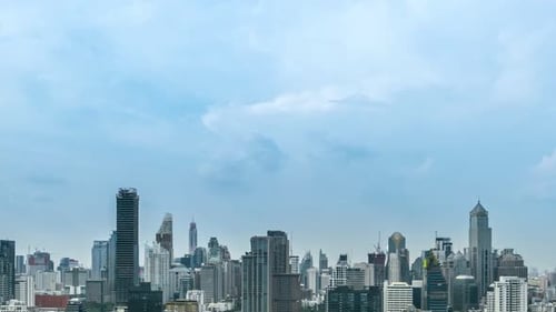 Time Lapse Cityscape and Highrise Buildings in Metropolis City Center