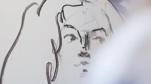 Sketch Portrait Künstlerischer Prozess Erstellung
