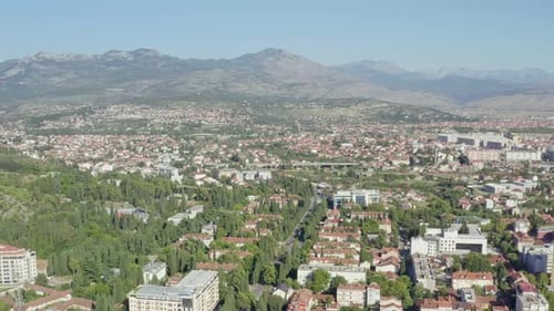 Aerial Shot Podgorica Capital City of Montenegro