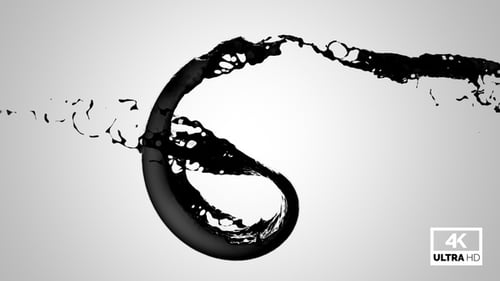 Black Fluid Ink Splash Reveal Transition with Alpha