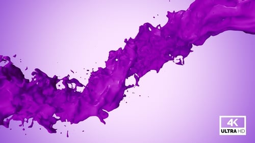 Fluid Purple Paint Stream Flowing Transition Alpha Channel