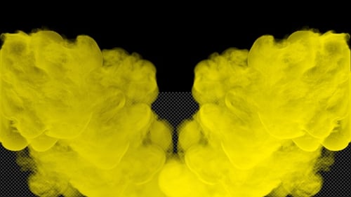 Fluid Yellow Smoke Ink Burst Transition Reveal