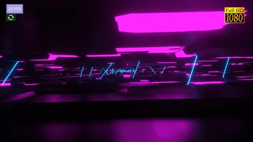 Abstract Neon Light Tunnel Animation Loop