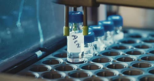 Automated Machine Placing Vials in a Lab
