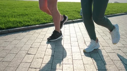Feet View of Running People