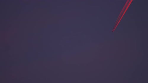 Airplane in the Sky, Sunset Sun Reflection