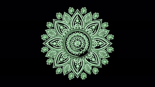 Glowing Decorative Mandala Pattern Animation Loop