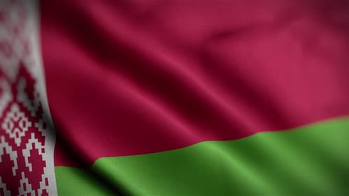 Realistic Waving Belarus Flag Loop Animation