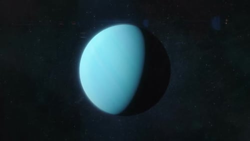 Rotating Uranus Planet in Space Animation