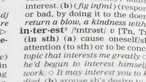 Interesse, Wortdefinition im Wortschatz, Aufmerksamkeit erregen, Unternehmensinvestitionen