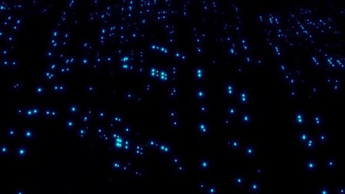 Futuristic Blue Digital Grid Dots Loop Background