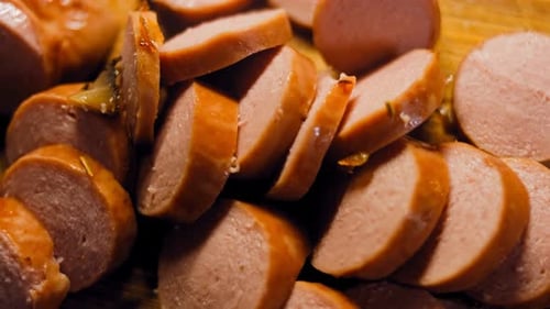 Sausage Slices, Close-Up View