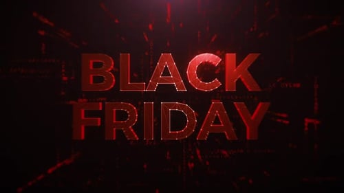 Futuristic Black Friday Text Reveal with Digital Code Animation