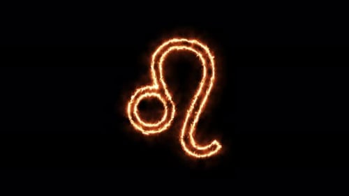 Fiery Leo Zodiac Sign Animated Symbol Reveal