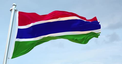 Gambia Flag Waving Loop 4 K