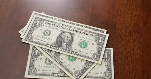 Counting USD banknote