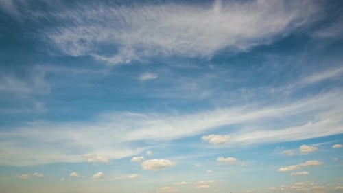 Clouds Gently Drift Across the Beautiful Blue Sky