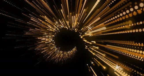 Sparkling Golden Particles and Stars Abstract Background