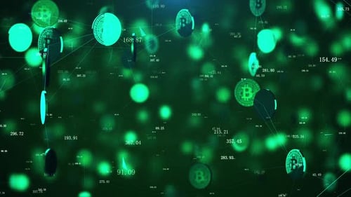 Futuristic Bitcoin Network Data Animation