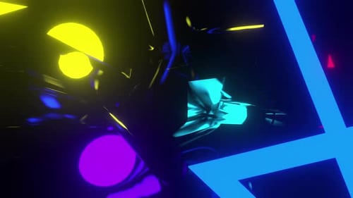 Dynamic Abstract Neon Lines Motion Background