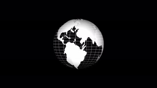 Minimal White Digital Earth Globe Spinning Animation