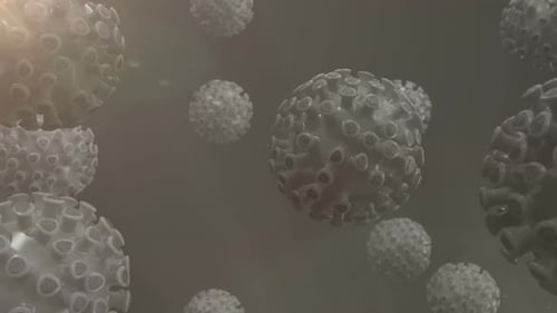 Floating 3D Virus Particles Medical Science Background