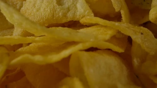Extreme Close Up of Crispy Potato Chips