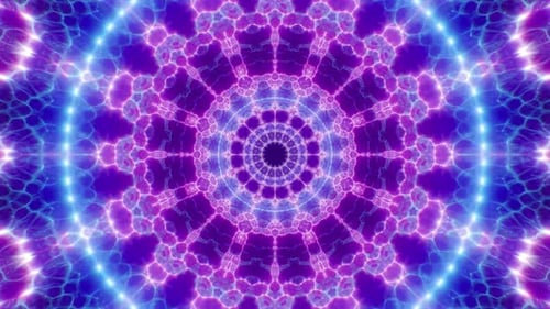 Abstract Fractal Psychedelic Neon Tunnel Loop 4K 01