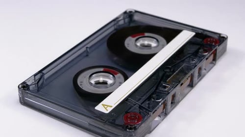 Analog Cassette Tape on White Background