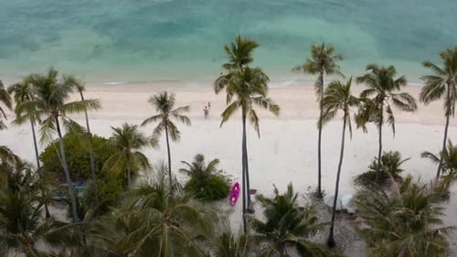 Island Beach and Yacht Aerial View in Phuket, Thailand