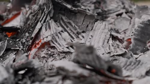 Close Up View of Burning Cardboard