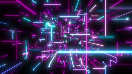 Futuristic Neon Data Tunnel Network Background