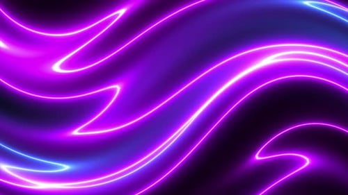Wavy Hologram Neon Surface 4K