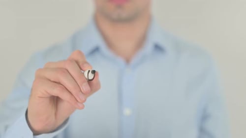 Hand Writes Word Unplugged with Marker