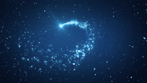 Blue glitter merry christmas intro template