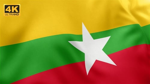 Realistic Fabric Waving Myanmar National Flag Loop