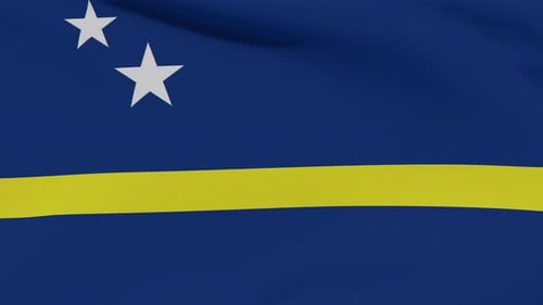 Realistic Waving Curacao Flag Seamless Loop