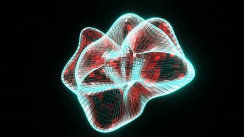Rotation einer abstrakten Neonfigur