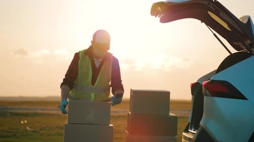Konzept der Paketzustellung