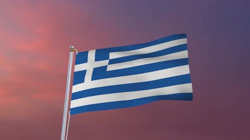 Realistic Waving Flag of Greece Seamless Loop