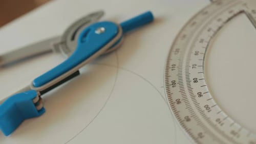 Close Up Drawing with Compass and Protractor