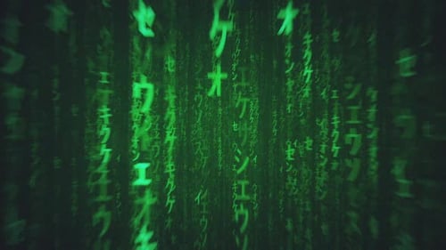 Grungy Cyberpunk Style Futuristic Matrix Programming Codes 01