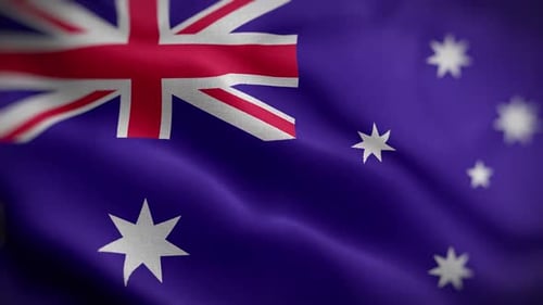 Realistic Waving Australian Flag Seamless Loop Animation