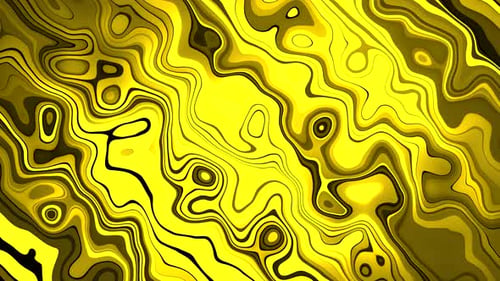 Vibrant Yellow Abstract Liquid Morphing Seamless Loop
