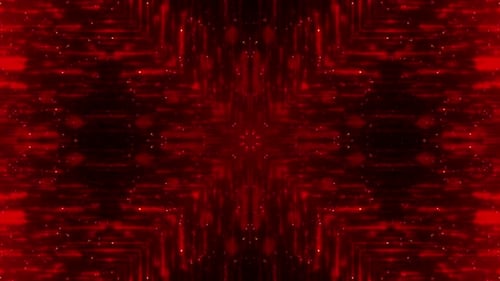 Abstract Red Glowing Particles and Geometric Lines Loop Background