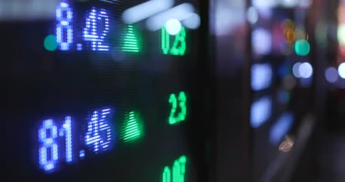 Stock market growth on screen