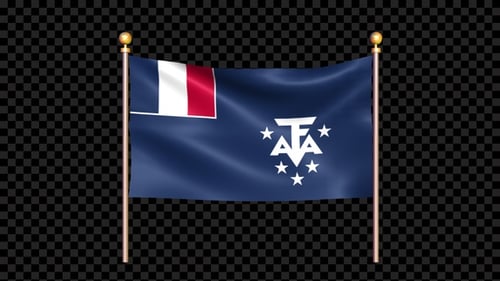 Seamless Waving Flag of French Southern and Antarctic Lands