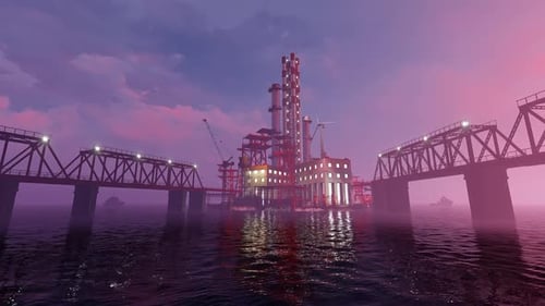 Offshore-Plattform mit einer Anlage