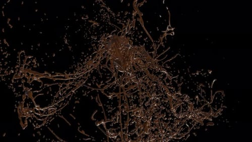 Realistic Chocolate Liquid Splash Animation