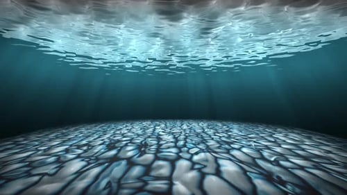 Abstract Looping Underwater Light Rays and Rippling Water